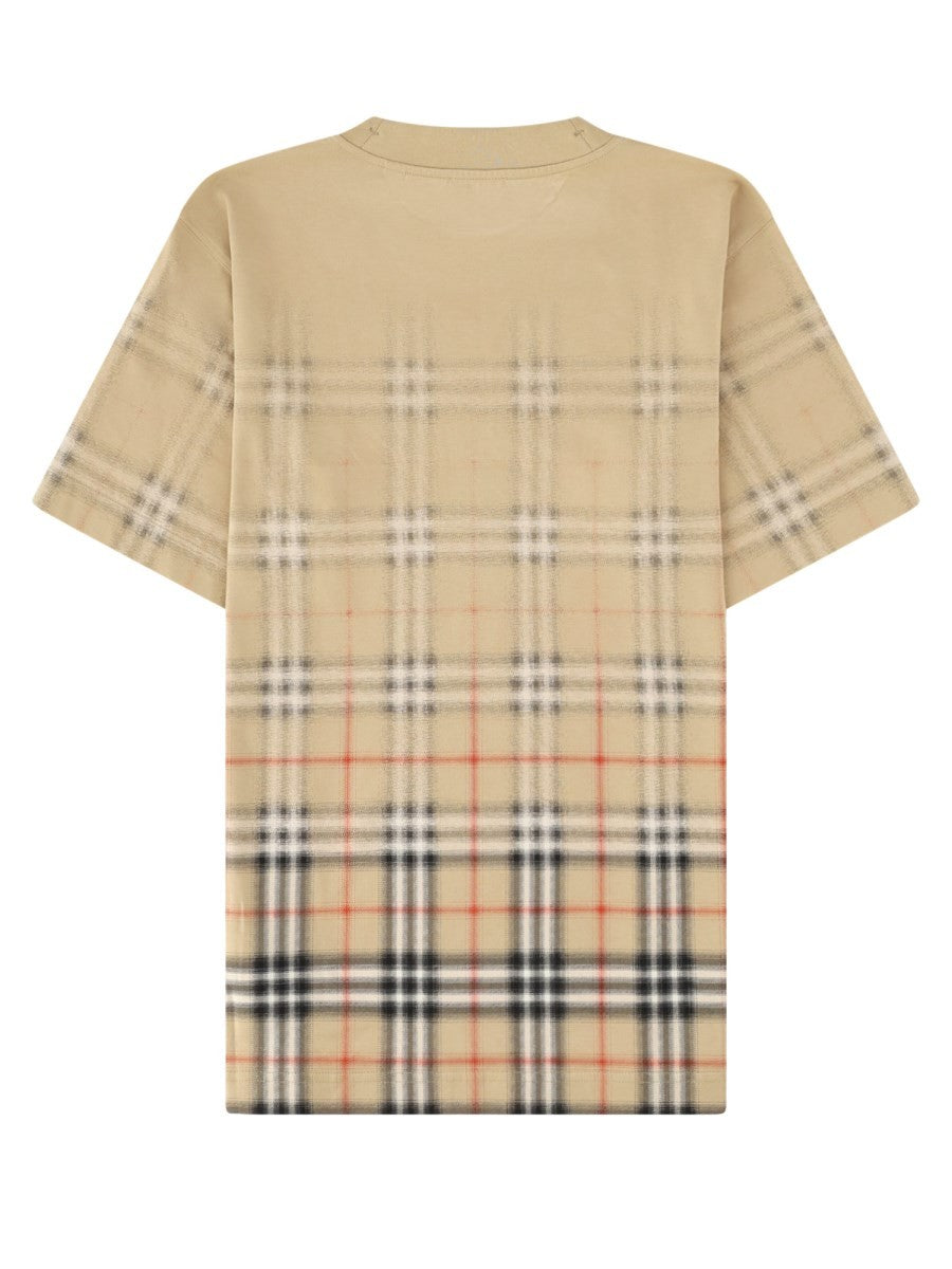 Burberry Men's Shirt Con Stampa Check Beige