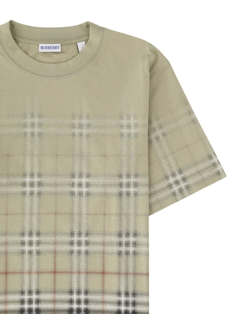 Burberry Men's Shirt Con Stampa Check Beige