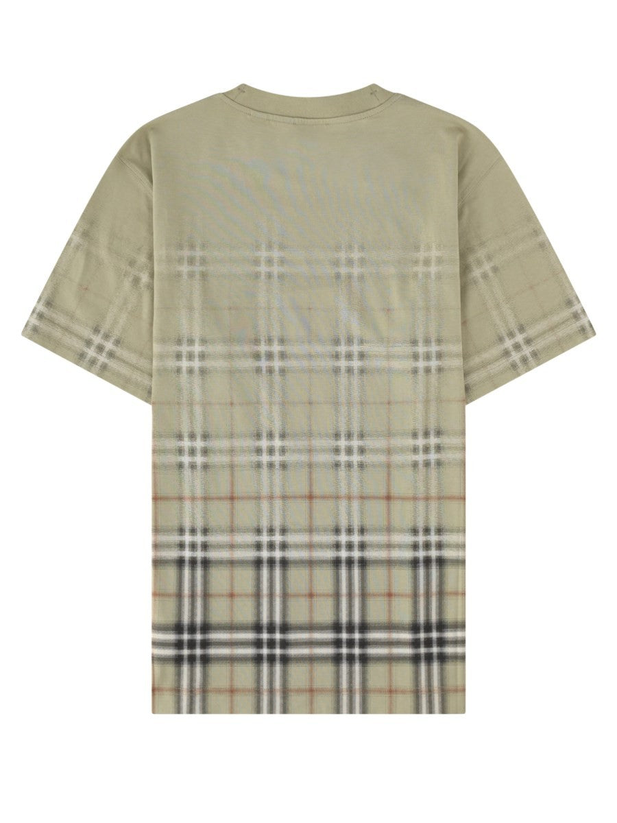 Burberry Men's Shirt Con Stampa Check Beige