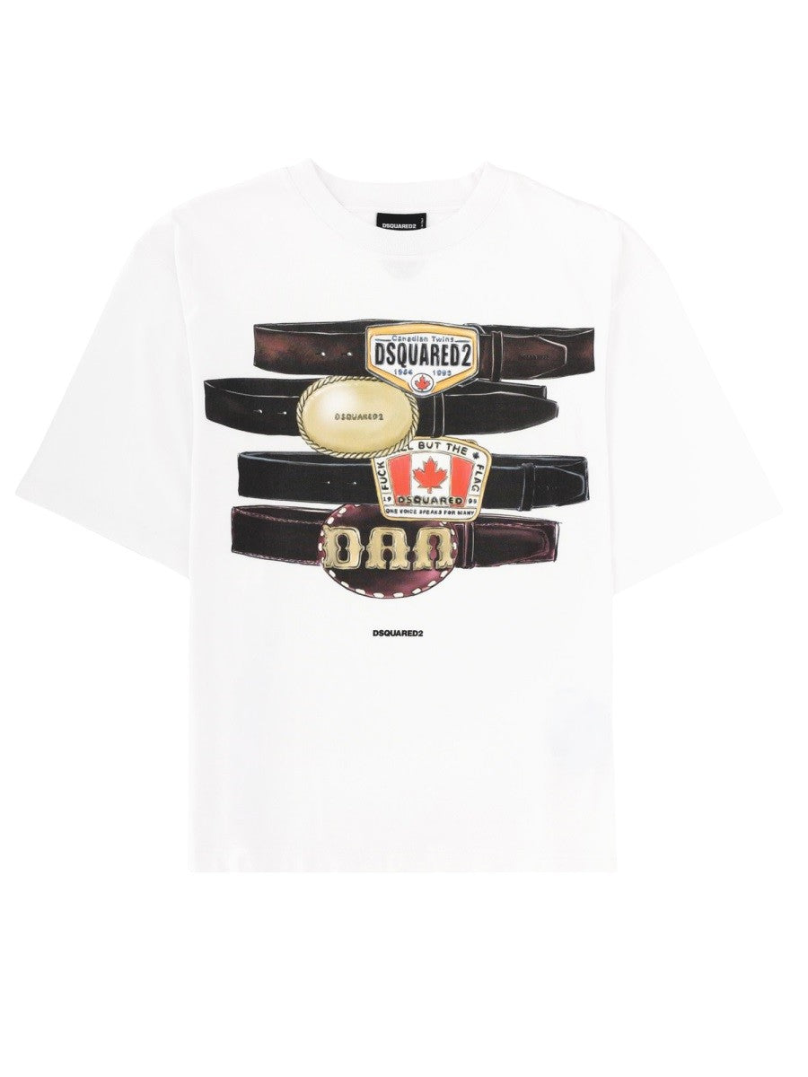 Dsquared2 Men's Shirt Con Stampa White
