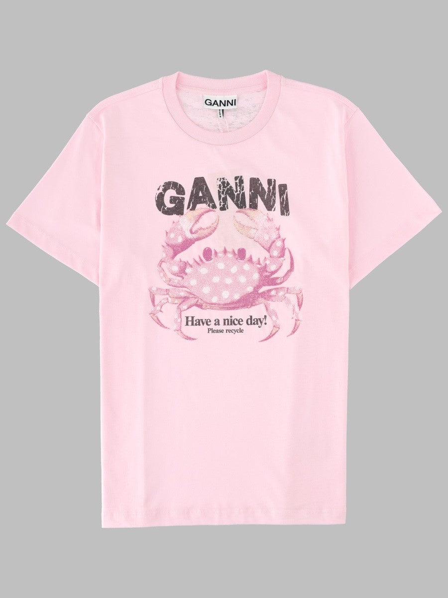 Ganni Women's Shirt Con Stampa Blue