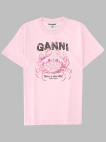 Ganni Women's Shirt Con Stampa Blue