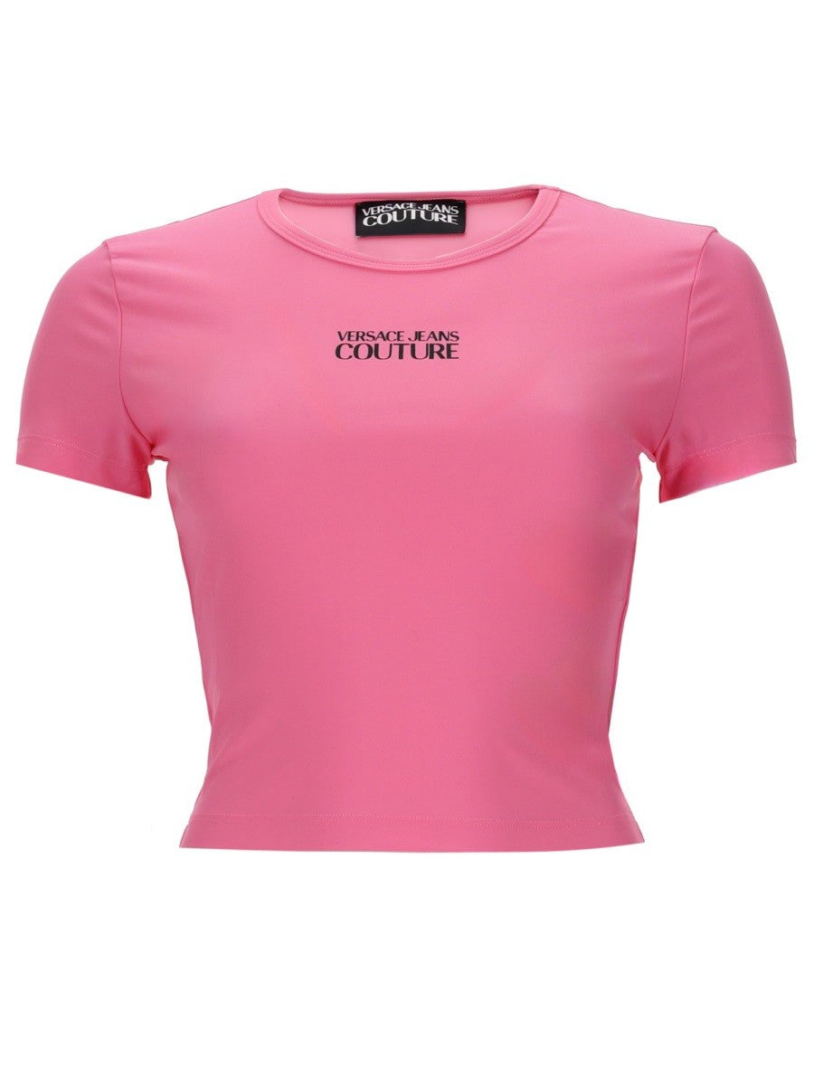 Versace Jeans Couture Women's Shirt Crop Con Blue
