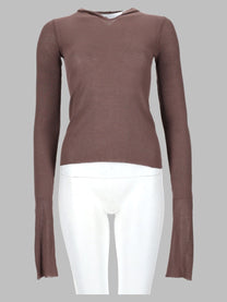 Rick Owens Women's Shirt Cropped Hooded Rib LS Red