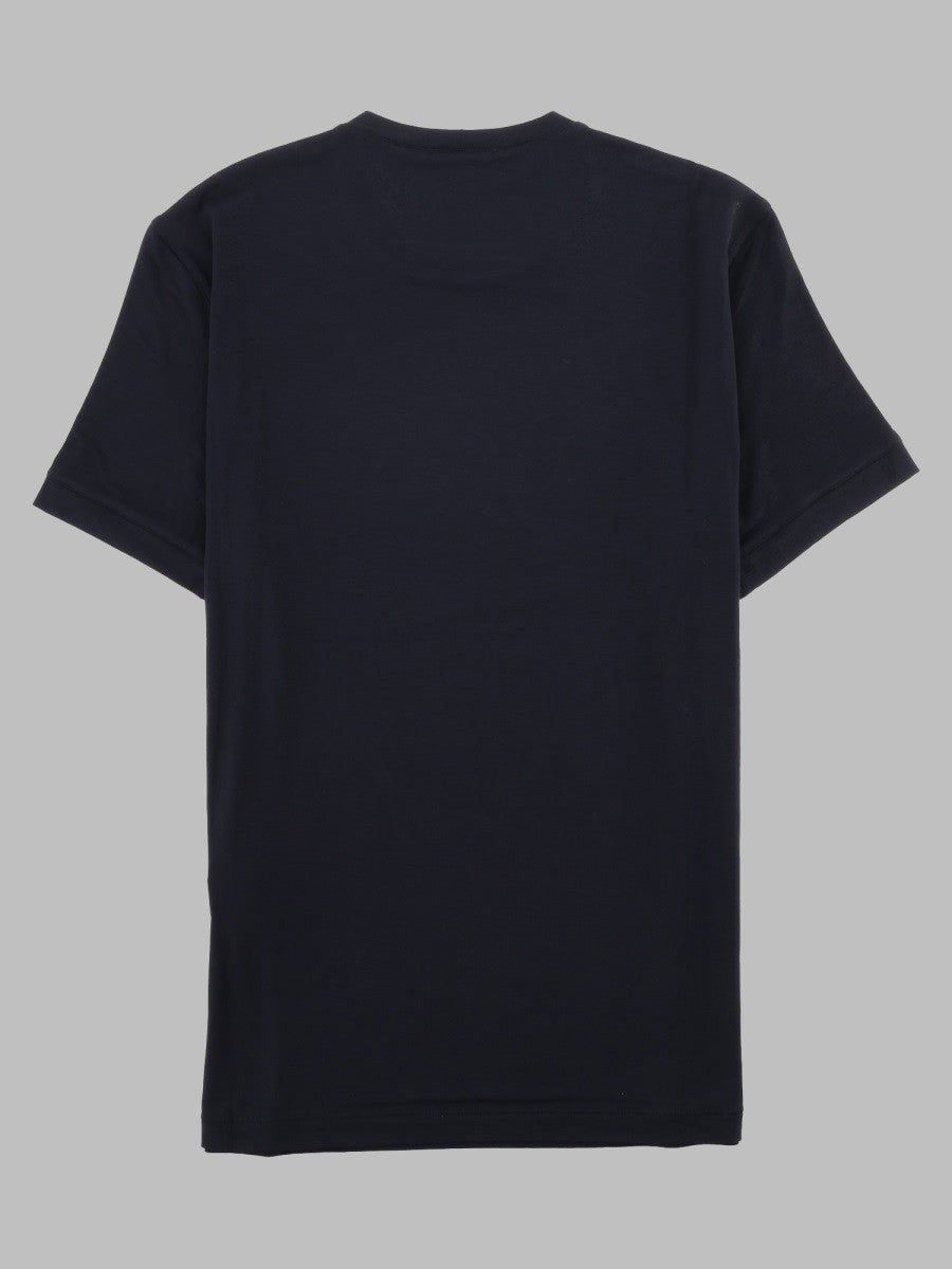 Giorgio Armani Men's Shirt Girocollo in Jersey DI Viscosa Blue