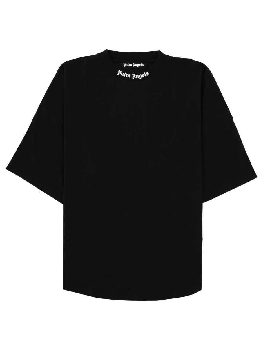 Palm Angels Men's Shirt in Cotone Maniche Lunghe Black