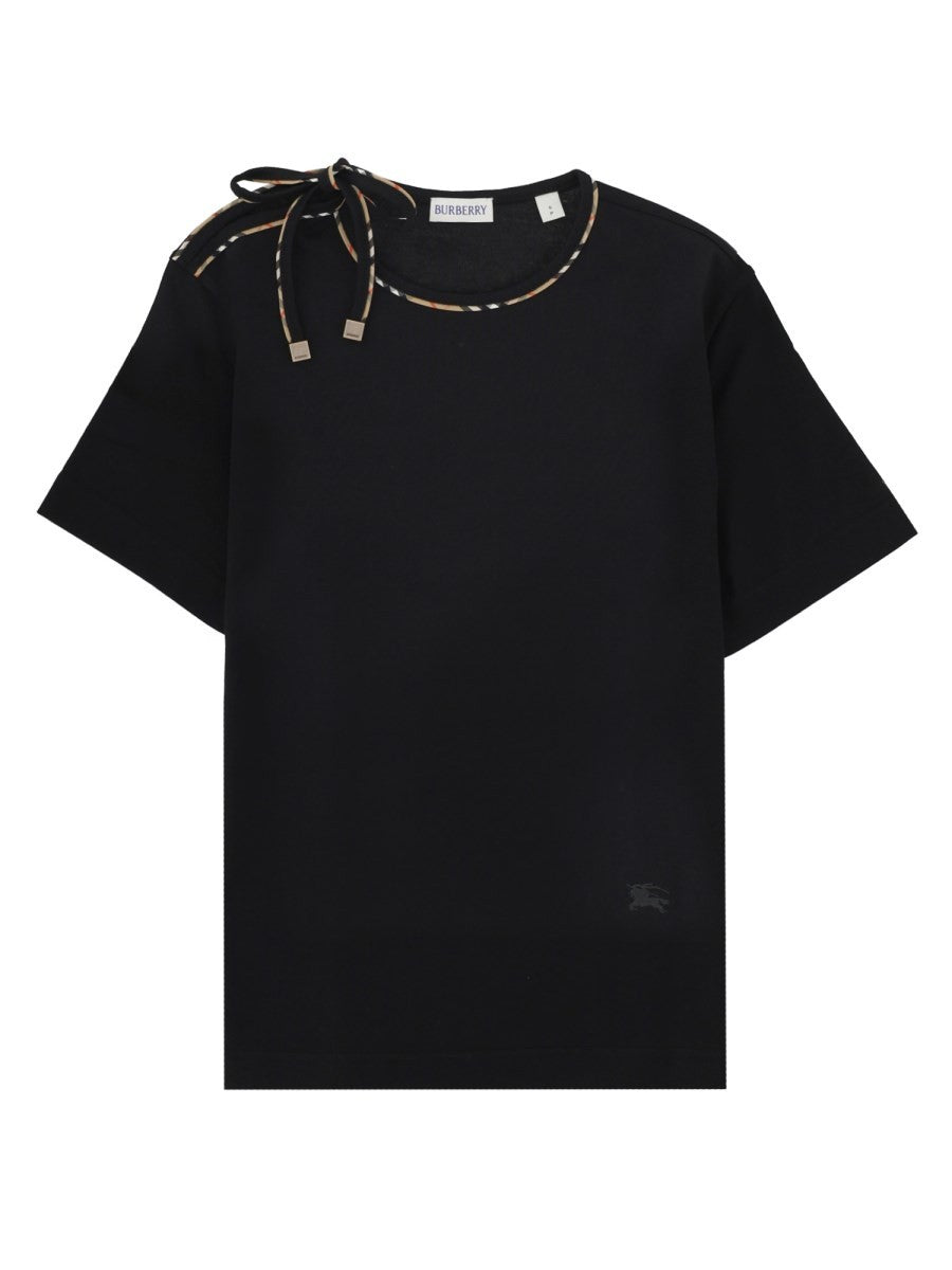 Burberry Women's Shirt in Cotone Con Fiocco Black