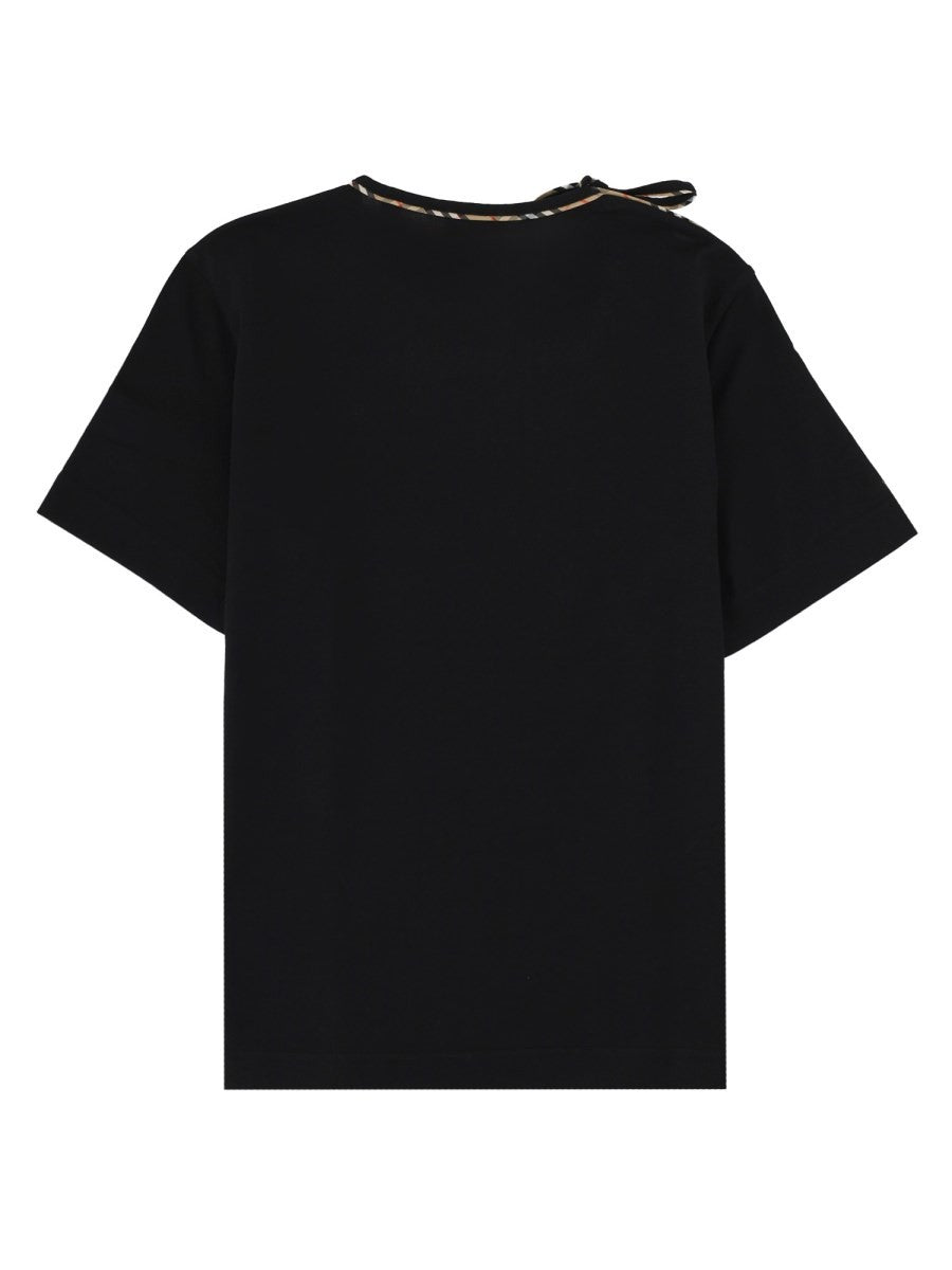 Burberry Women's Bow Cotton Shirt Black, view 2
