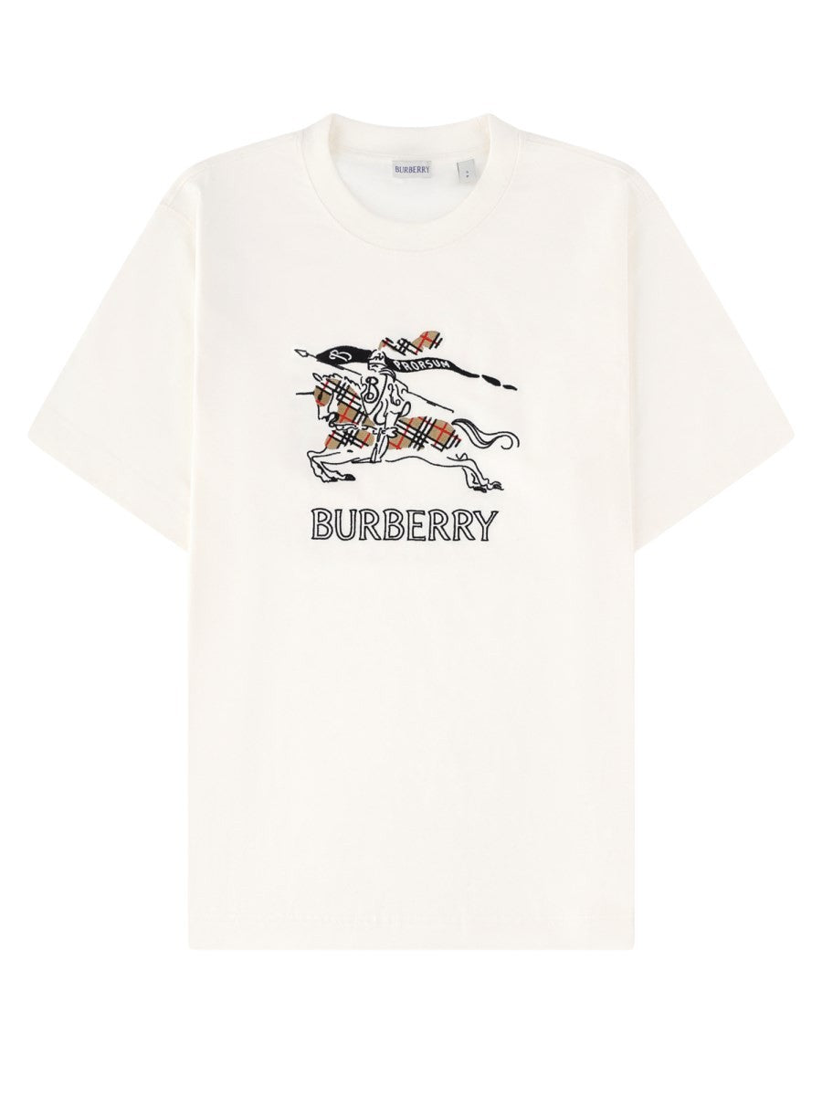 Burberry Men's Shirt in Cotone Con Knight Check White