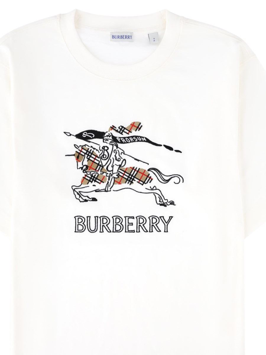 Burberry Men's Shirt in Cotone Con Knight Check White
