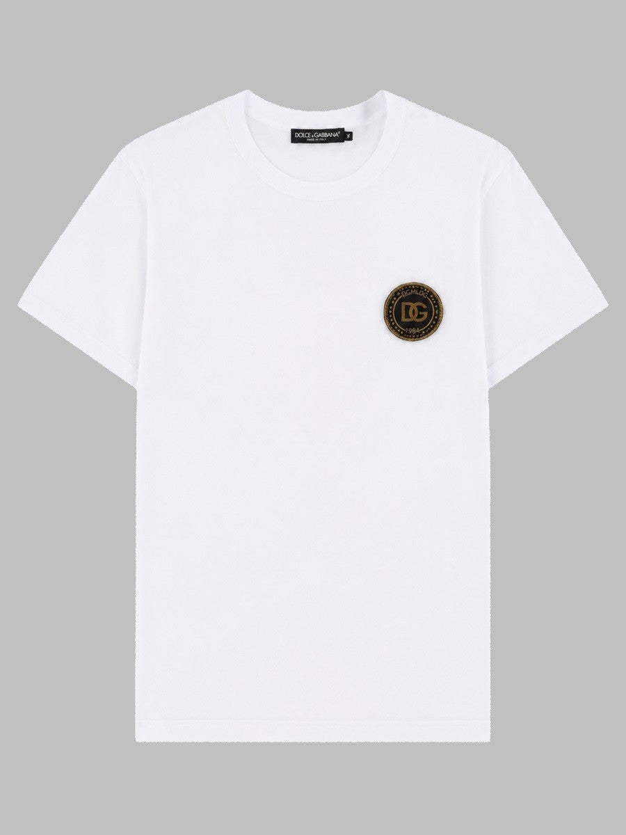 Dolce &amp; Gabbana Men's Shirt in Cotone Con Patch White