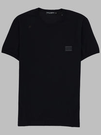 Dolce &amp; Gabbana Men's Shirt in Cotone Con Placca Blue