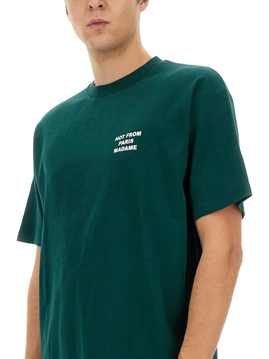 Drôle de Monsieur Men's Shirt in Cotone Green