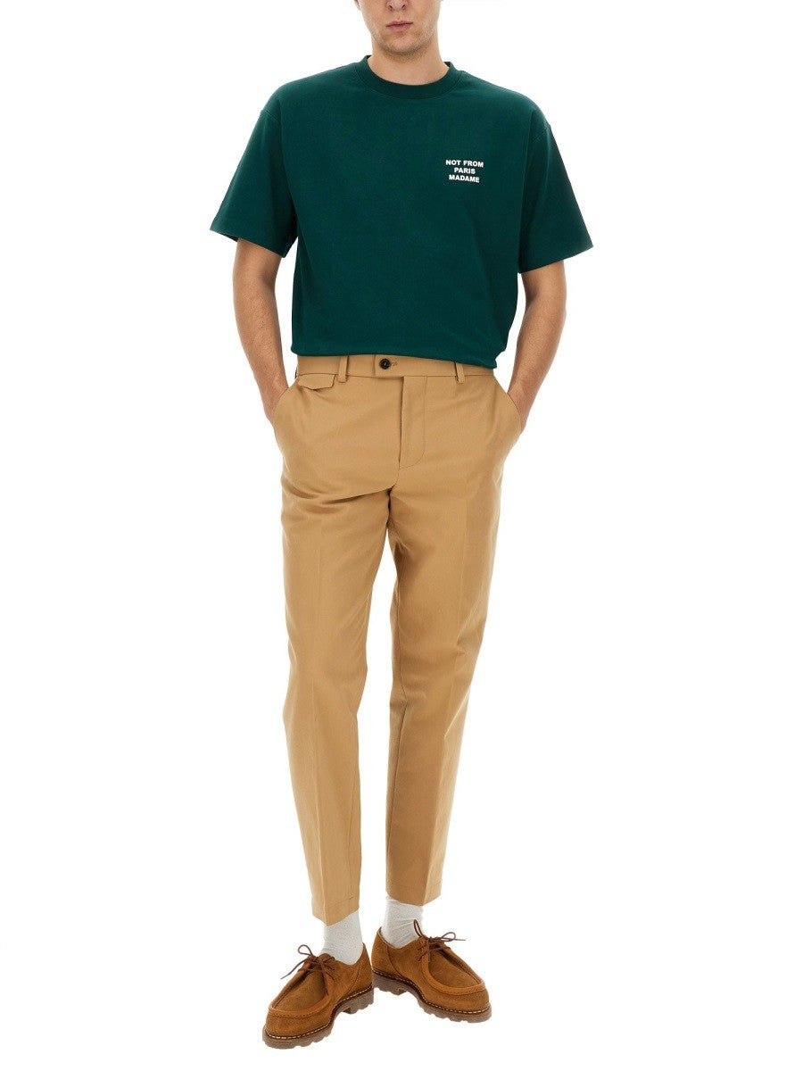 Drôle de Monsieur Men's Shirt in Cotone Green