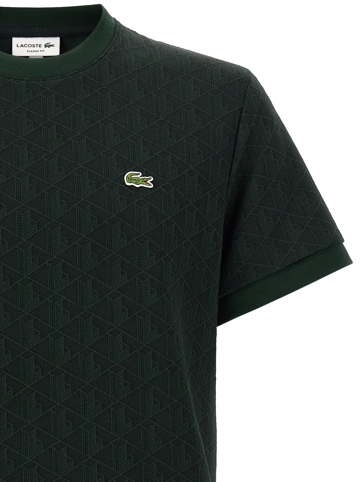 Lacoste Shirt in Jacquard Monogram Green