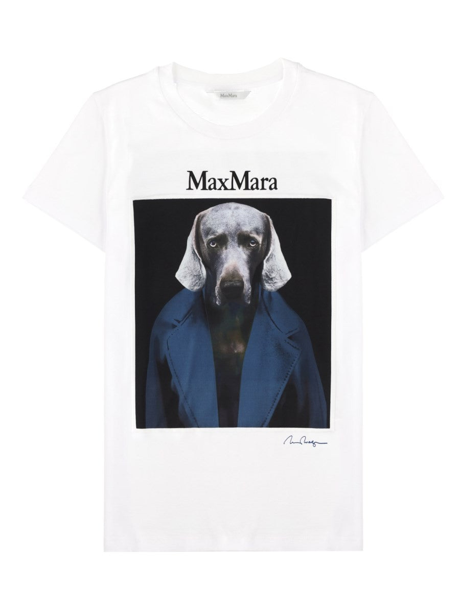 Max Mara Women's Jersey Shirt with Print Iconica White