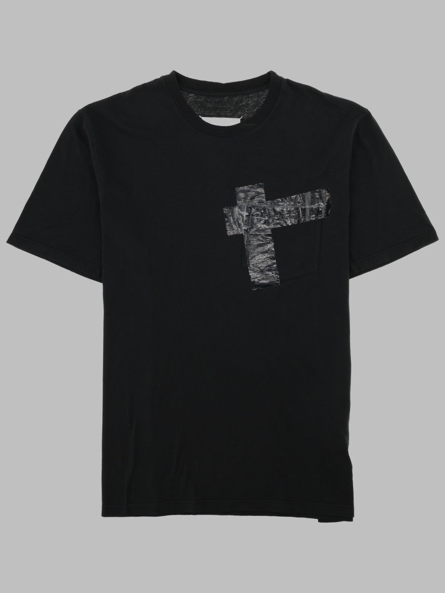 Maison Margiela Men's Shirt in Jersey DI Cotone Taped Black