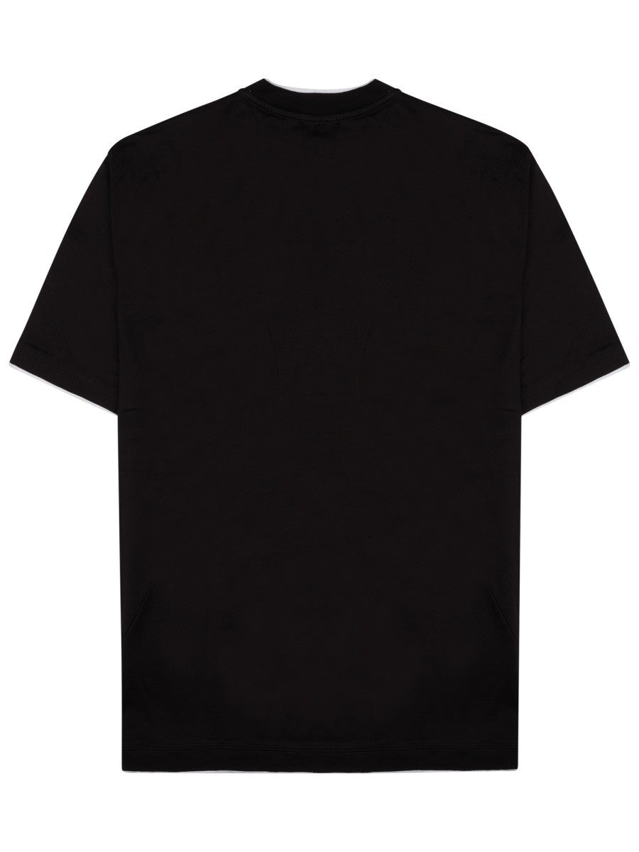 Paolo Pecora Milano Men's Shirt in Jersey DI Cotone Black