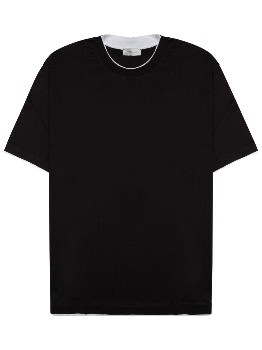 Paolo Pecora Milano Men's Shirt in Jersey DI Cotone Black