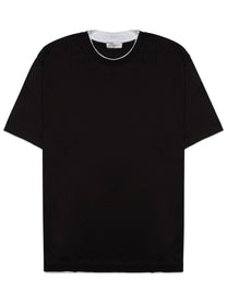 Paolo Pecora Milano Men's Shirt in Jersey DI Cotone Black