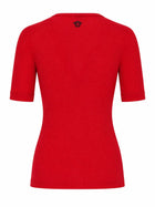 Versace Women's Embroidered Wool Ribbed Shirt Red