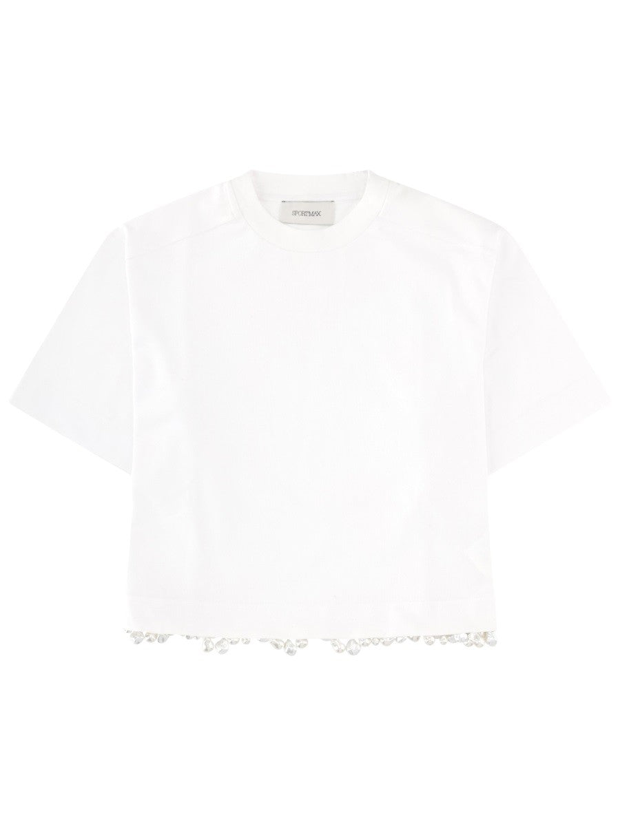 Sportmax Women's Shirt Palmas Con Perle Ricamate White