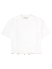 Sportmax Women's Shirt Palmas Con Perle Ricamate White