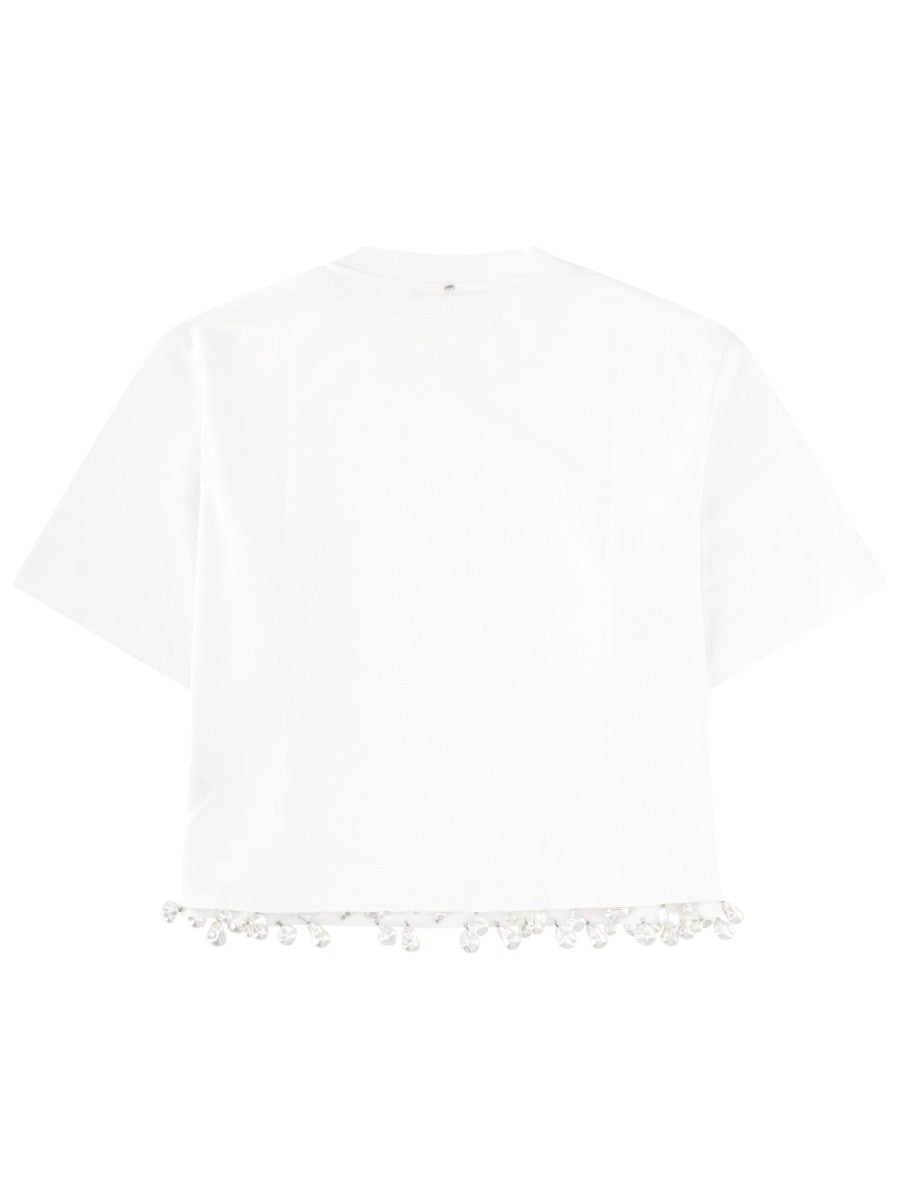 Sportmax Women's Shirt Palmas Con Perle Ricamate White
