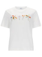 Ps By Paul Smith Women's Shirt Row of Flowers White