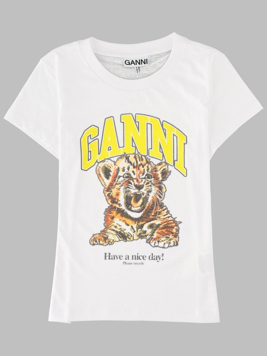 Ganni Women's Shirt Tiger White