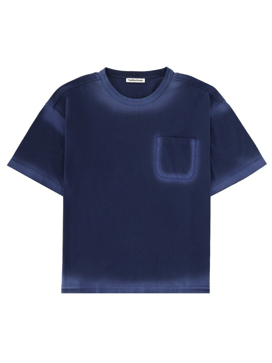 YMC Men's Shirt Triple Pocket Blue