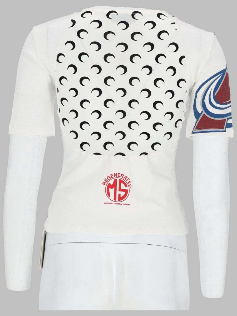 Marine Serre Women's Shirt Upcycled Con Stampa White