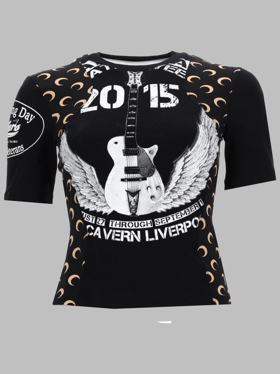 Marine Serre Women's Shirt Upcycled Con Stampa Black
