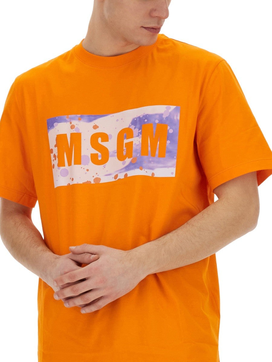 MSGM Men's Shirt Orange