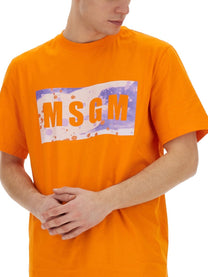 MSGM Men's Shirt Orange