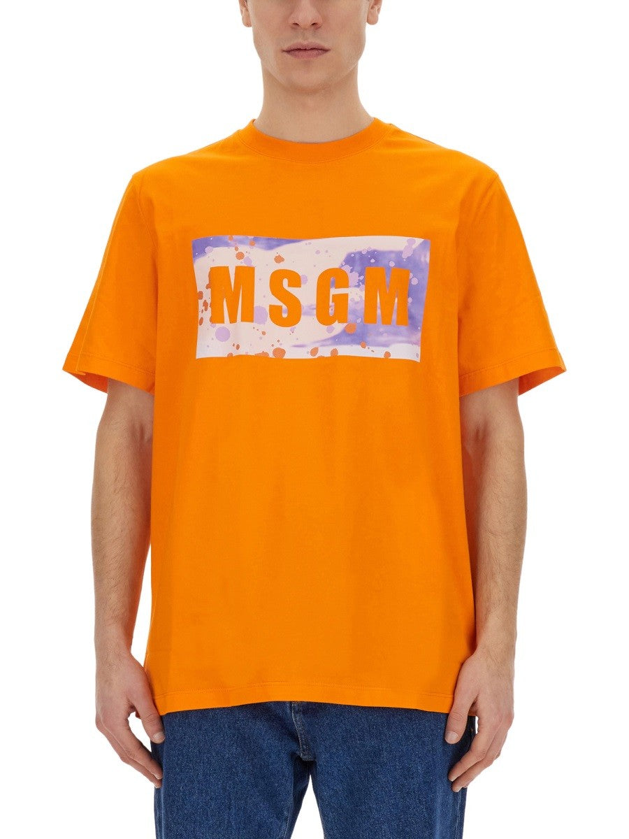 MSGM Men's Shirt Orange