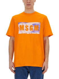 MSGM Men's Shirt Orange