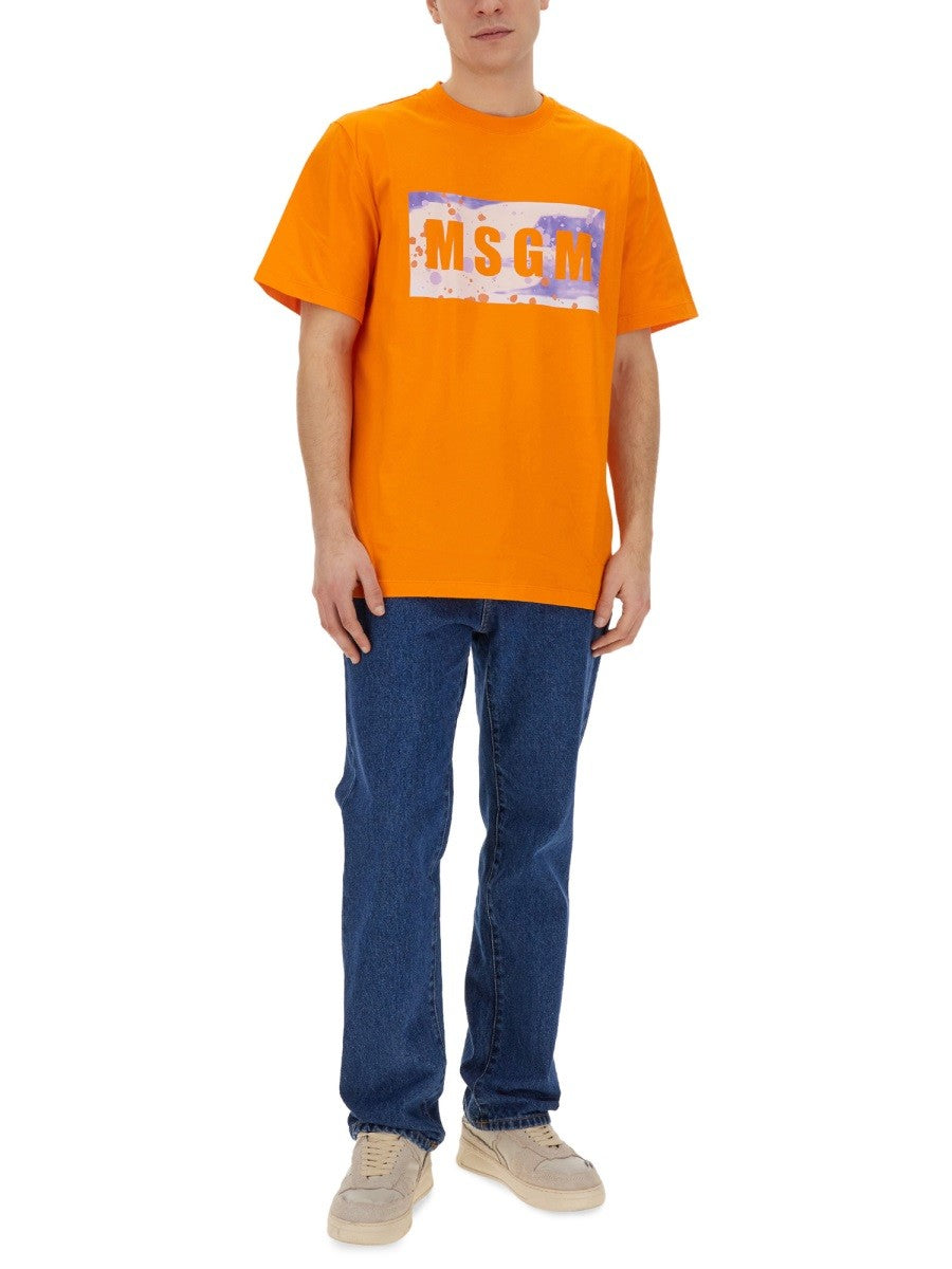MSGM Men's Shirt Orange