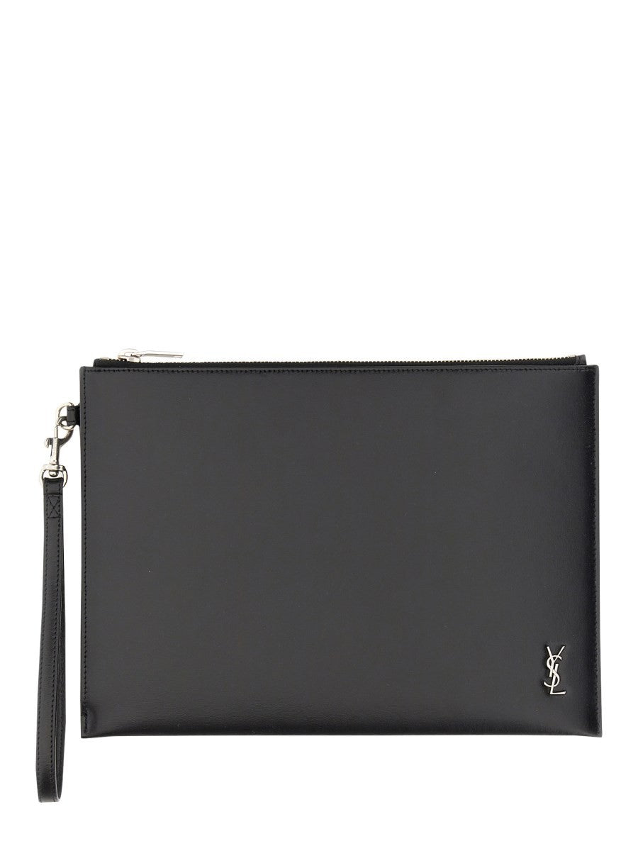 Saint Laurent Men's Tablet Holder Tiny Cassandras Small Black Saint Laurent