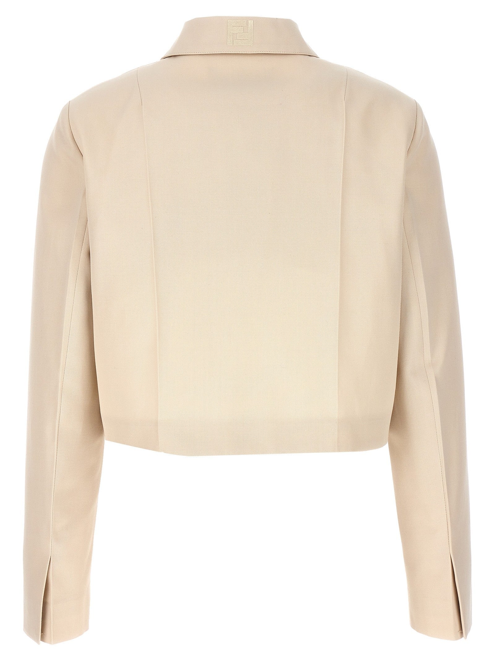 Fendi Tailored Crop Jacket Beige