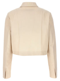Fendi Tailored Crop Jacket Beige