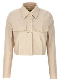 Fendi Tailored Crop Jacket Beige