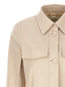 Fendi Tailored Crop Jacket Beige