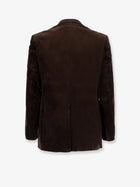 Tonywack Men's Tailored Single Breasted Corduroy Blazer Brown, view 2