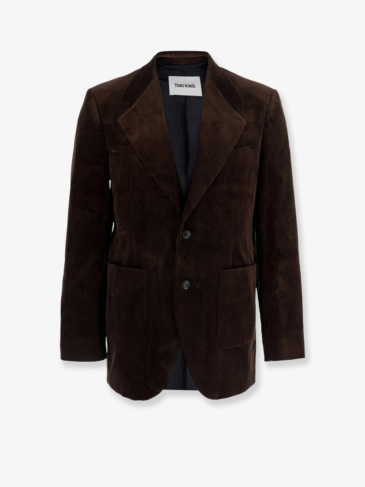Tonywack Men's Tailored Single Breasted Corduroy Blazer Brown