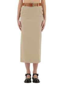 Moschino Women's Tailored Twist Long Skirt Beige