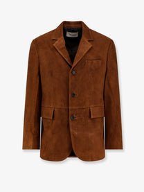 Tonywack Unisex Tailored Unisex Suede Jacket Beige