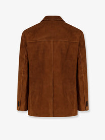 Tonywack Unisex Tailored Unisex Suede Jacket Beige