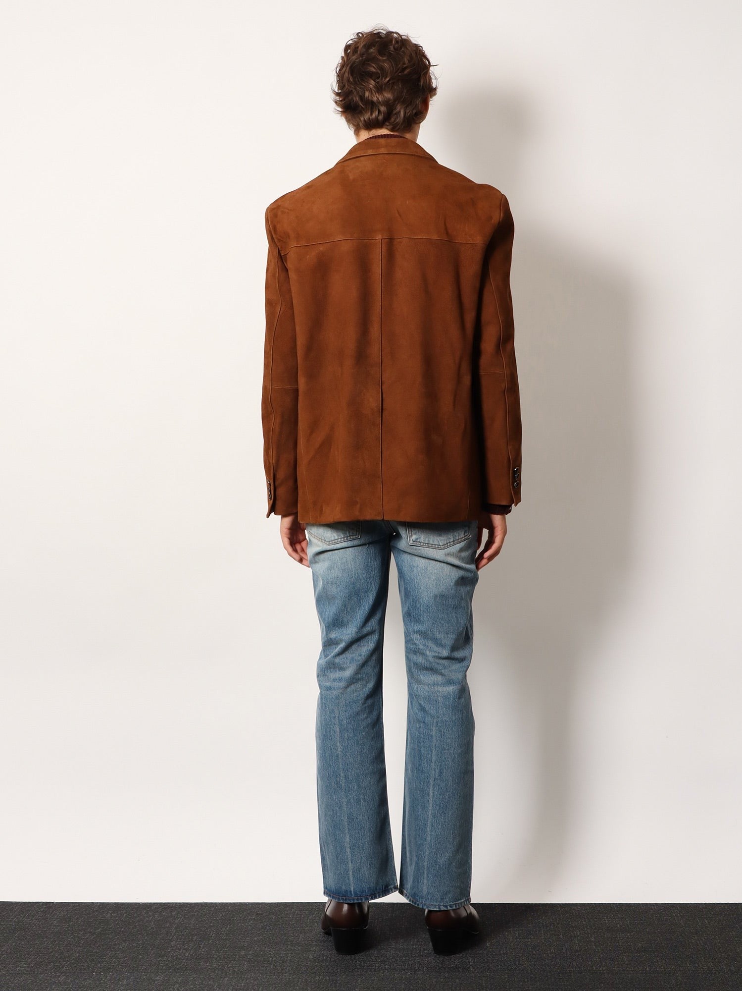 Tonywack Unisex Tailored Unisex Suede Jacket Beige