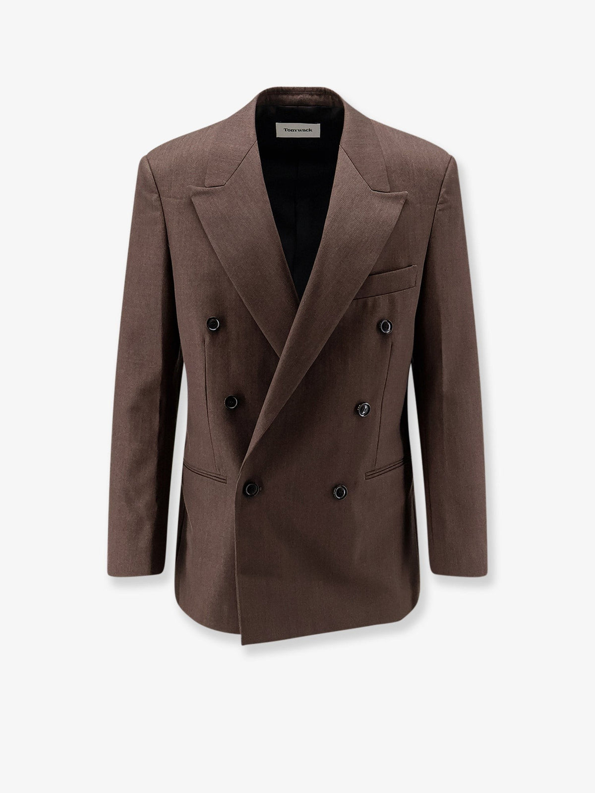 Tonywack Men's Tailored Unisex Wool Blend Blazer Brown